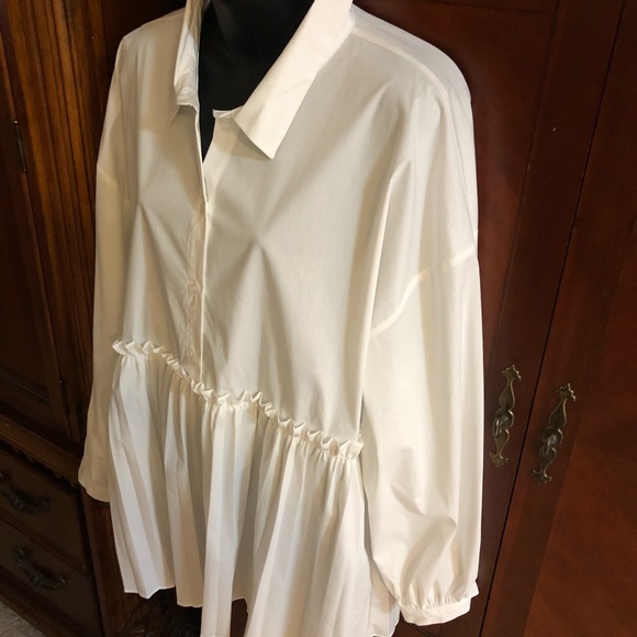 NWT Marc NY sz L Crisp White Top with High Bodice - Picture 8 of 9